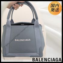 【国内発送★BALENCIAGA】 NAVY NEW CABAS SM キャンバス トート