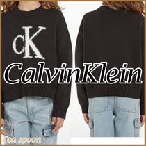 Calvin Klein◆フロント ロゴ ニット セーター 送料込