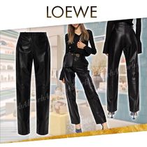 【23AW NEW】LOEWE_woman / カーフレザー パンツ / Black