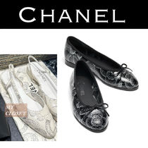 CHANEL 2023/24秋冬 バレエ バレリーナ カメリア 花 黒 レザー