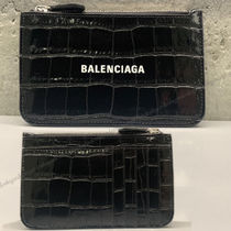 すぐ届く！BALENCIAGA  CASH カードホルダー クロコダイル型押し