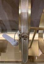 JIMMY CHOO JC LOGO METALLIC NAPPA LEATHER BELT