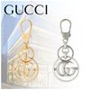 GUCCI キーケース・キーリング 人気★国内買付【GUCCI】ダブルG キーチェーン メタル