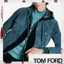 TOM FORD スエード ボタン シャツカラー レザージャケット