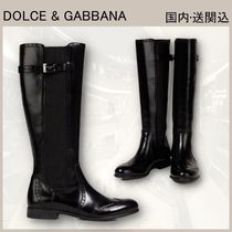 大人気★DOLCE & GABBANA レザー ロングブーツ バックル付き