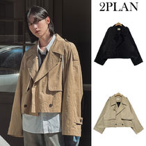 【2plan】Shiron cropped over short trench jacket