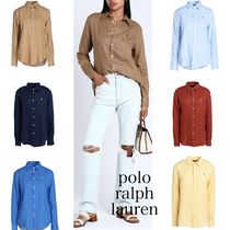 送料関税込み☆ POLO RALPH LAUREN ロゴ リネンシャツ