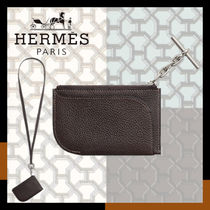 HERMES 上品 カードケース フラグメントケース 本革レザー Strap