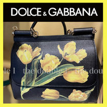 DOLCE&GABBANA チューリップ カーフスキン ハンドバッグ