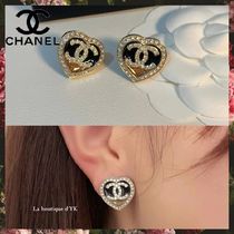 ★輝くハート型がカワイイ♪【CHANEL】ハート ピアス★