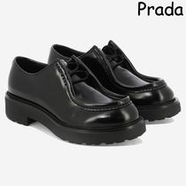 PRADA 高級 Diapason ブラッシュドレザー レースアップシューズ