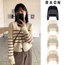 【BAON】Ketil stripe round knit cardigan