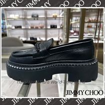 クリスタル装飾★Jimmy Choo BRYER カーフ ローファー BLACK