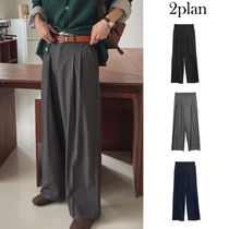 【2plan】High up two tuck wide slacks