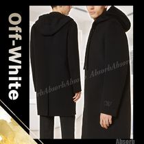 【23AW NEW】Off-White_man / フード付き ウール コート / Black