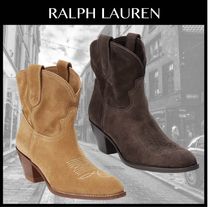 Ralph Lauren カーフスキン スエード ウエスタン ステッチブーツ