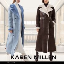 KAREN MILLEN ムートン ダブルブレスト ベルト マキシ コート