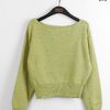 WONDER WONDER ニット・セーター 【WONDER WONDER】Sar basic boat neck cozy crop L/S KT(15)