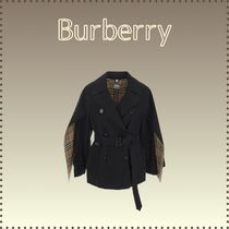 ☆ Burberry バーバリー ブラック コットン トレンチ コート