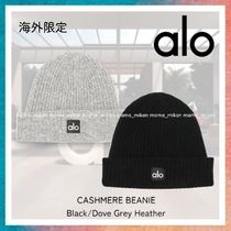 【ALO Yoga】CASHMERE BEANIE ブラック/ドーブ グレイ ヘザー