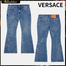 VERSACE☆キッズ プリントフレアジーンズ ブルー