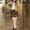 ELF SACK ジャケット ELFSACKキュート デニム切替  中綿入 ショート ジャケット(9)