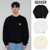 【GRAVER】23FW★ Pink Flower Dot Embroidery Sweatshirt