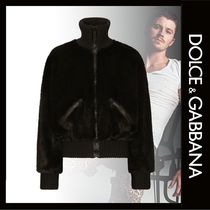 DOLCE&GABBANA ロゴプレート エコファー ジャケット