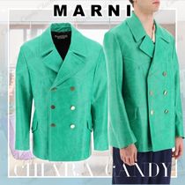 【23SS NEW】MARNI /シャイニーレザー ダブルブレストジャケット