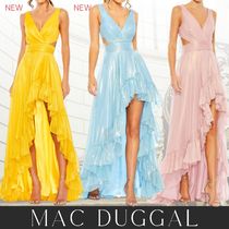 MAC DUGGAL フリル ガウンドレス Cut Out & High-Low Ruffle