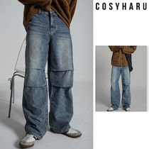 【COSYHARU】Parachute wide denim pants