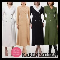 国内発・関税込!! KAREN MILLEN*プリーツボタンディテールドレス