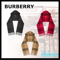 【BURBERRY】チェック・ウール カシミア・フード付き