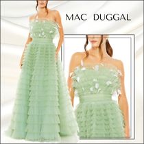 【MAC DUGGAL】ロング ドレス ストラップレス チュール グリーン