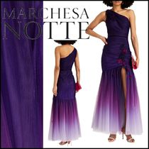 【Marchesa Notte】ワンショルダー フローラル グラデ パープル