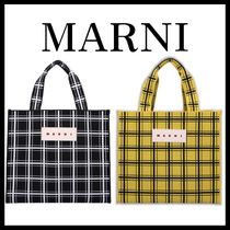 ☆送料・関税込☆MARNI★MARNI LOGO TAG CHECK TOTE BAG★