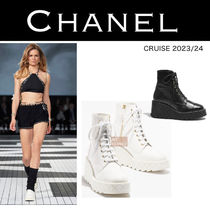 CHANEL 2023/24クルーズ レースアップ コンバット ブーツ 厚底