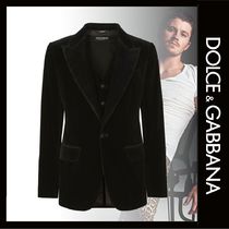 DOLCE&GABBANA スムーズベルベット シングルブレストスーツ