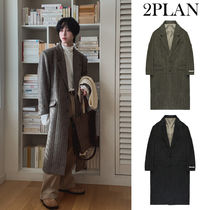 【2plan】Ray stripe maxi coat