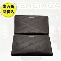 国内即発+ BALENCIAGA*MBOSSED MONOGRAM  ジップウォレット