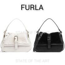 【FURLA】フェイクファーが可愛い Flow ミニ レザー２WAYバッグ