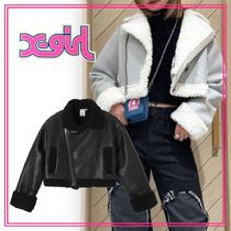 大人気 X-girl CROPPED FAUX MOUTON RIDER'S JACKET クールに◎