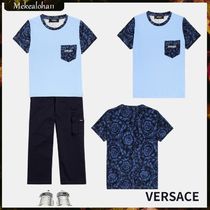 VERSACE☆キッズ バロッココットンジャージー Tシャツ ブルー