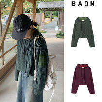 【BAON】23FW★ [BAONHAUS] Merode brushed stripe hoodie