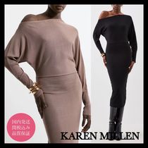 国内発・関税込!KAREN MILLEN*ニットアシンメトリーネックドレス