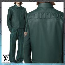 Louis Vuitton 24SSプレ《レザーブルゾン》グリーン ロゴ 直営店