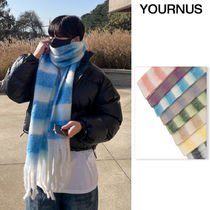 【YOURNUS】Big Fringe Check Muffler