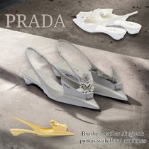 PRADA＊slingback pumps with floral appliques パンプス＊送込