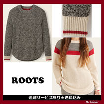 ラグランスリーブで動きやすさアリ【ROOTS】クルーセーター