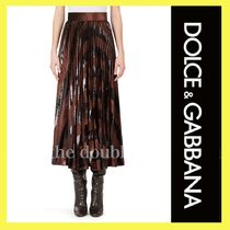 DOLCE&GABBANA コーデュロイ プリーツ ロンゲットスカート